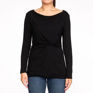 Armani Exchange Black Long Sleeve Tee Size XS Luxe Minimalist 90s Aesthetic